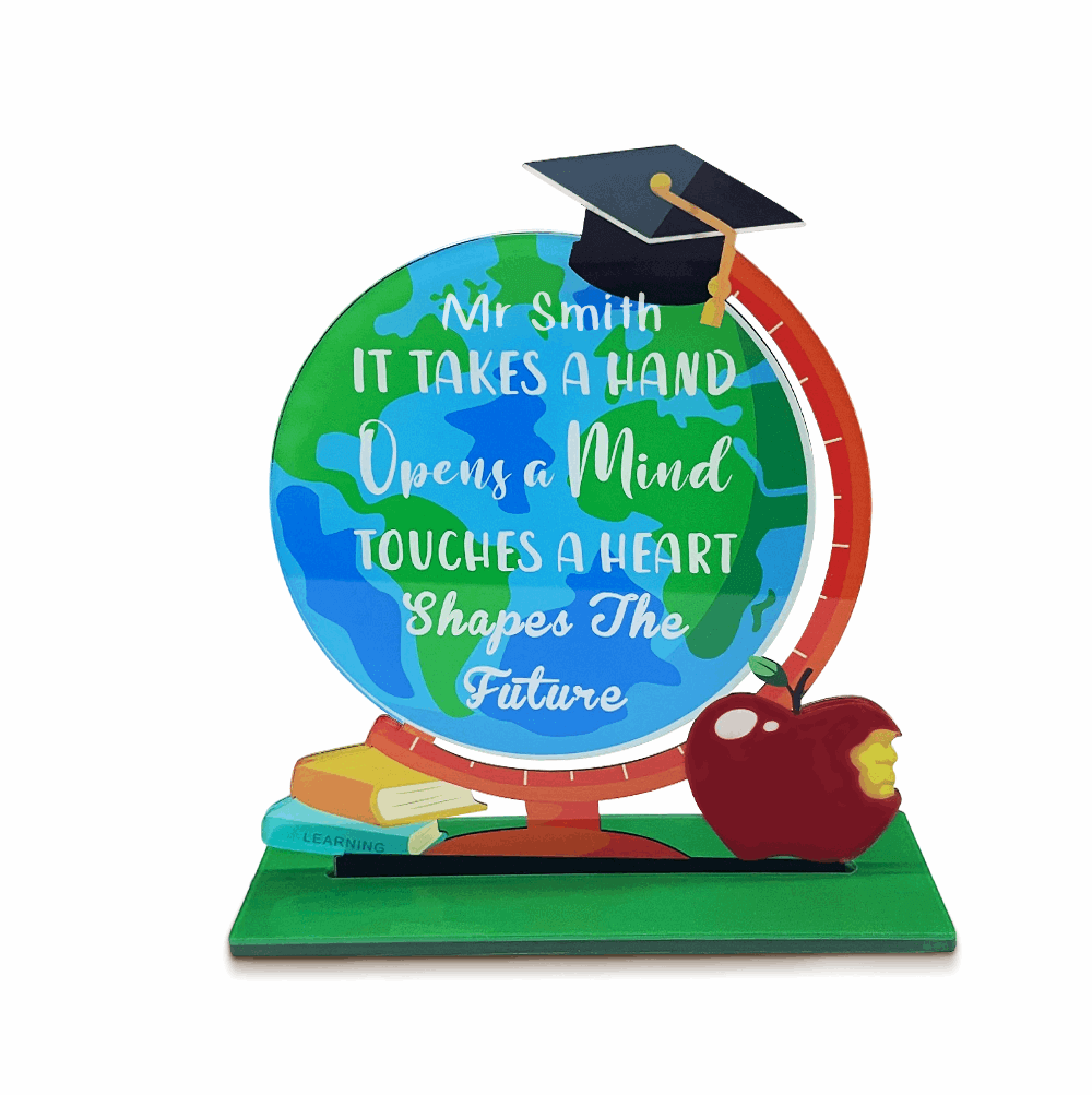 Custom Acrylic Globe Table Sign Teacher Appreciation Decoration