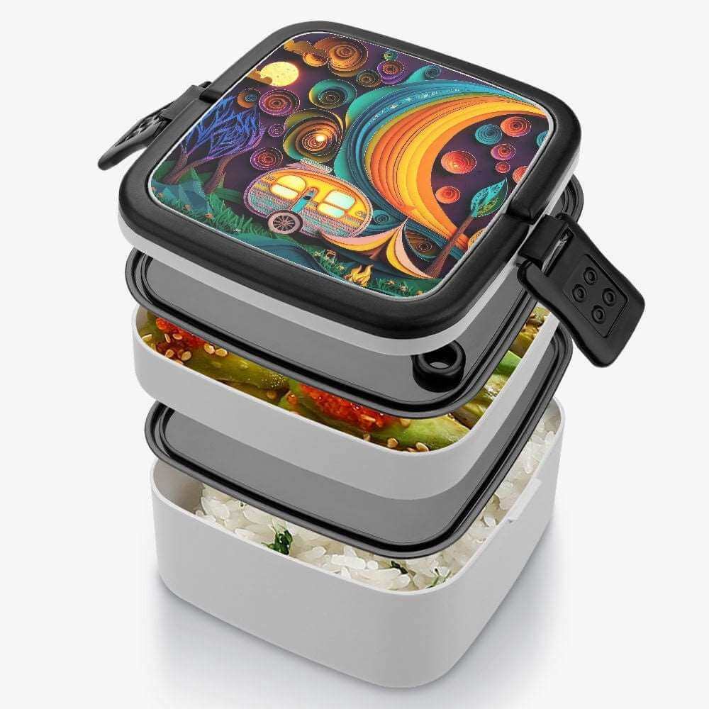 Camping Scene Double-layer Bento Lunch Box