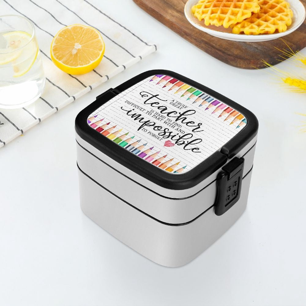 Teacher Double-layer Bento Lunch Box - Premium lunch box from JetPrint - Just $22.99! Shop now at giftmeabreak