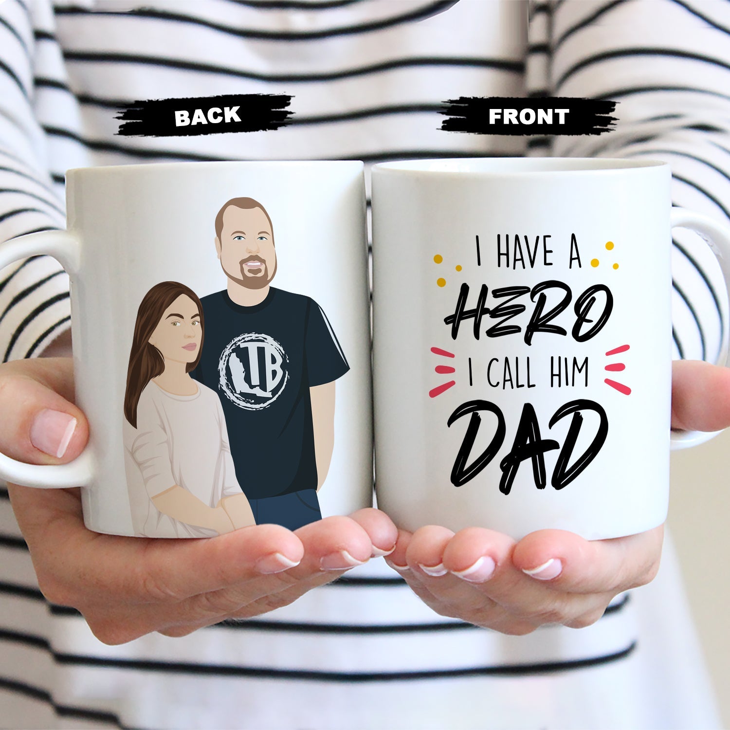 Custom My Dads My Hero Personalized from Photo Mug 