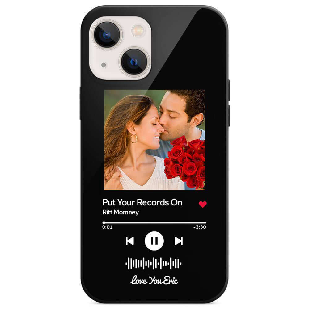 Custom Scannable Music Code Glass iPhone Cases with Picture