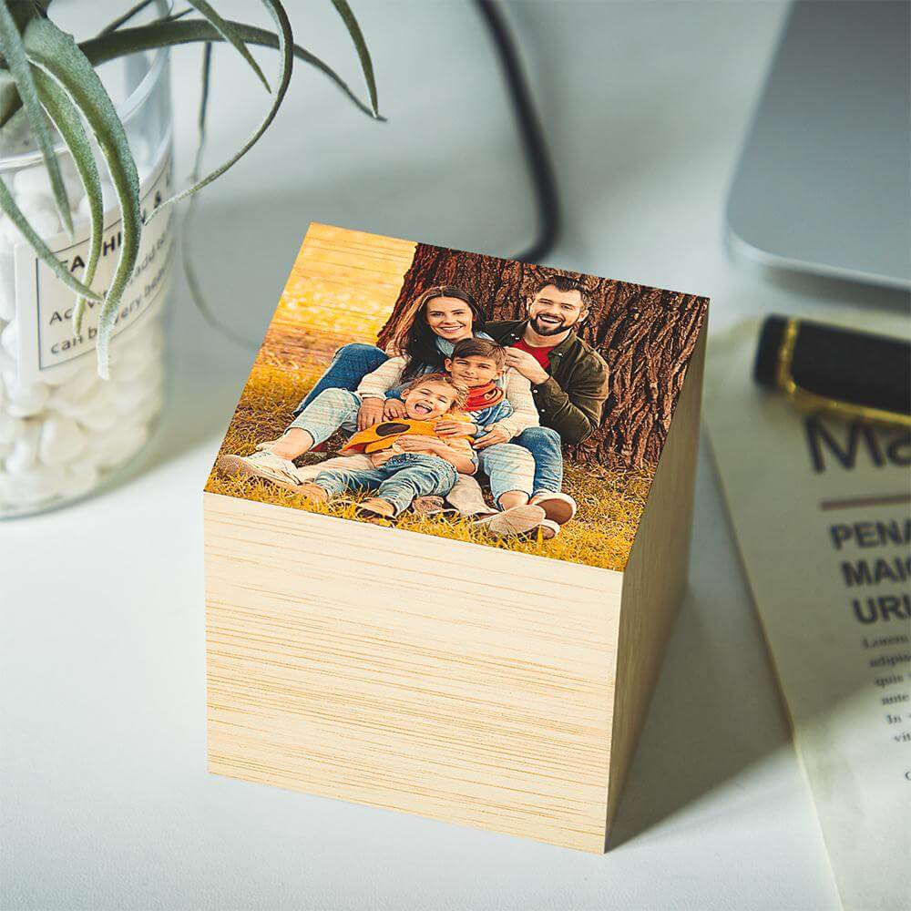 Custom Photo LED Digital Wooden Alarm Clock