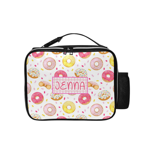 Personalized Custom Donuts Lunch Box with Tumbler Holder *Matching Tumbler Available*