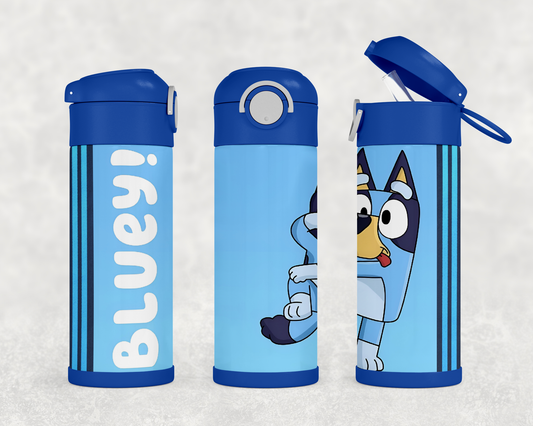 Personalized Blue Dog Bluey 12oz Stainless Steel Kids Tumbler