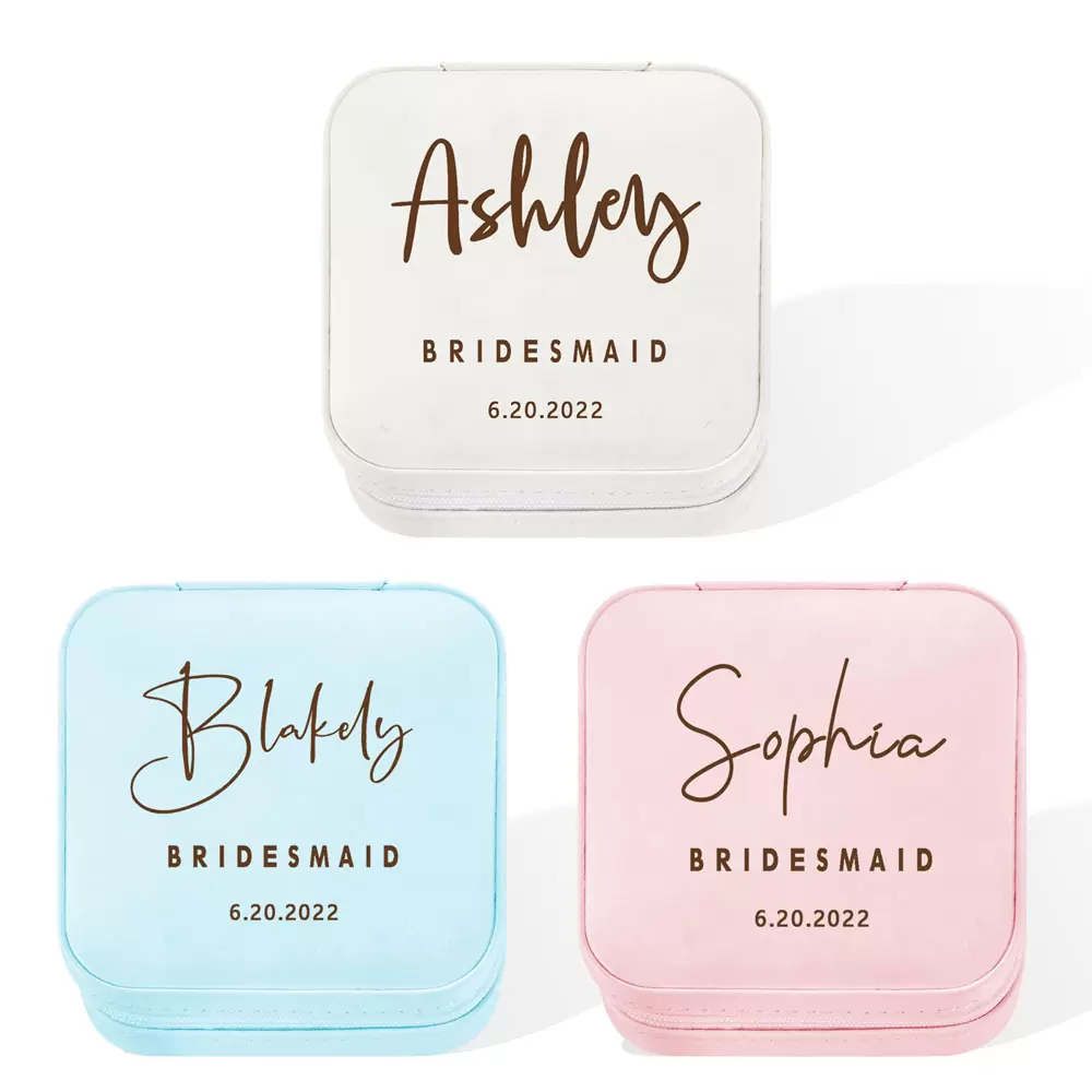 Personalized Travel Jewelry Box, Leather Small Jewelry Organizer, Ring Case for Wedding Gifts, Bridesmaid Proposal Gifts - Premium jewelry case from You only Jewelry - Just $20.99! Shop now at giftmeabreak