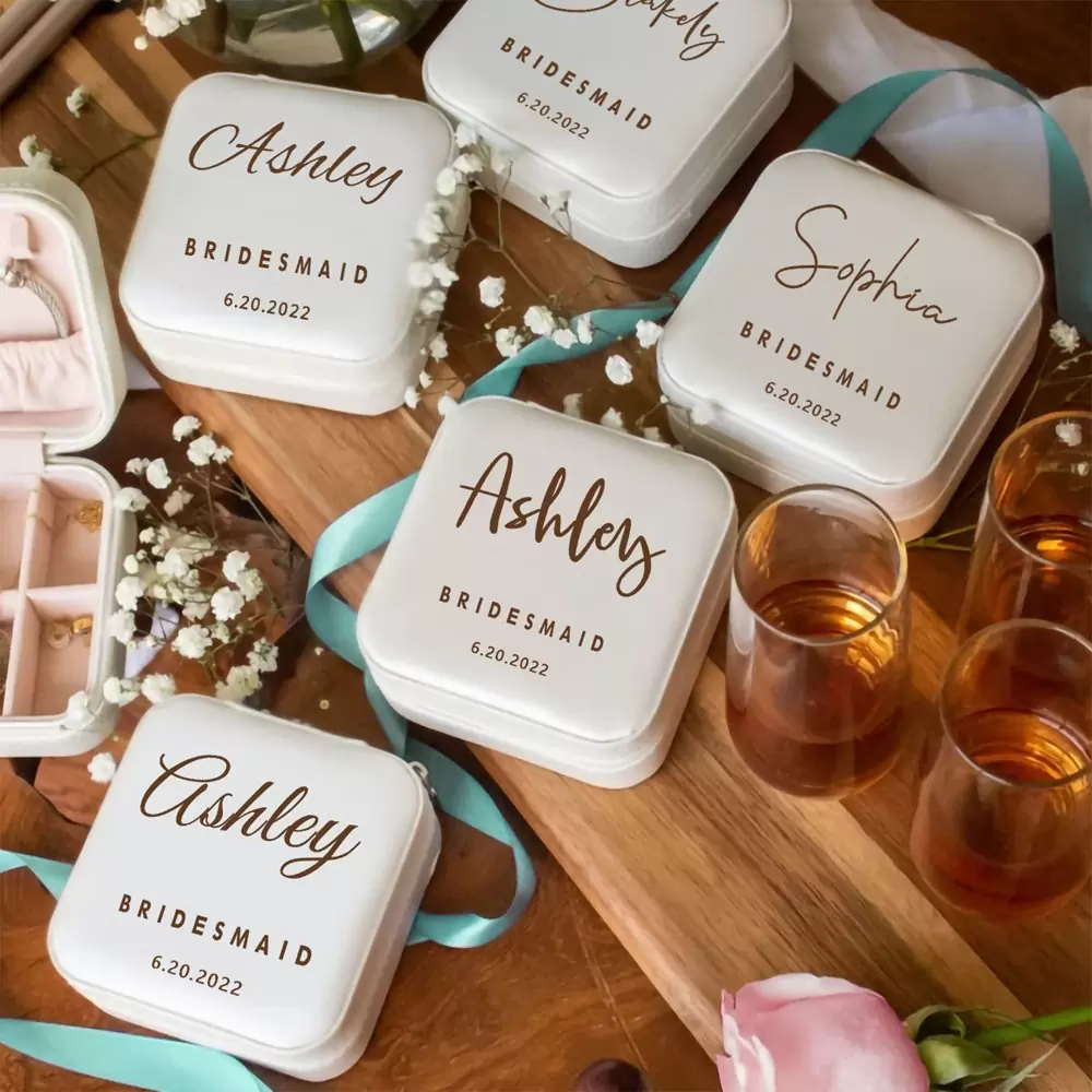 Personalized Travel Jewelry Box, Leather Small Jewelry Organizer, Ring Case for Wedding Gifts, Bridesmaid Proposal Gifts - Premium jewelry case from You only Jewelry - Just $20.99! Shop now at giftmeabreak