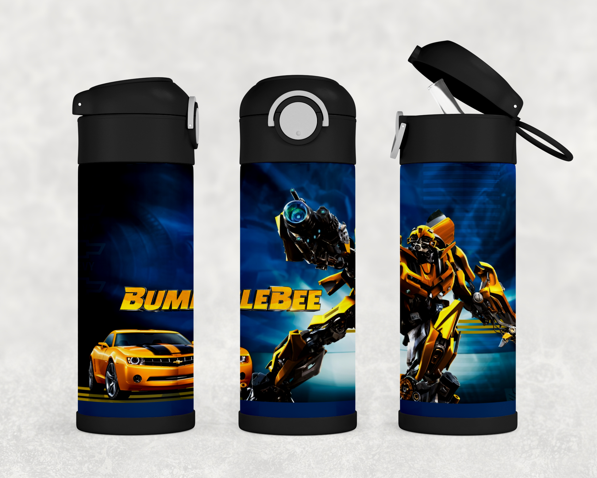 Personalized Transformer Bumblebee 12oz Stainless Steel Kids Tumbler