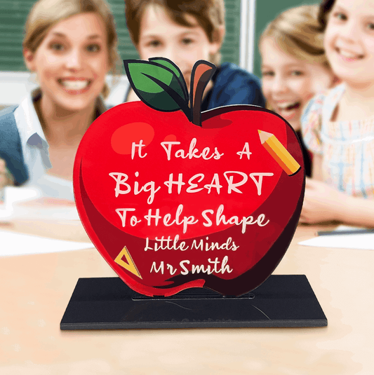 Custom Apple Teacher Desk Sign Teacher Appreciation Acrylic Plaque