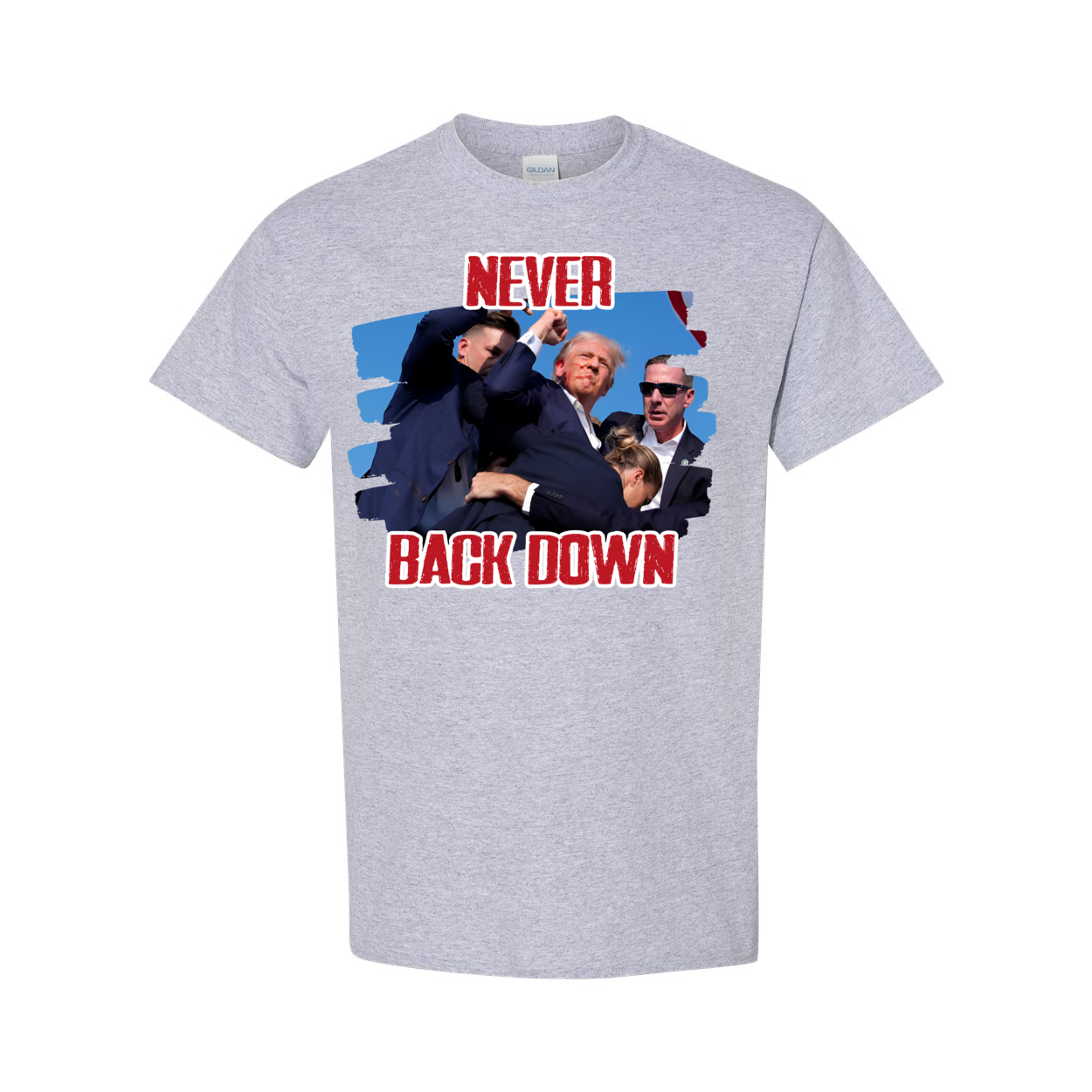 Trump MAGA Never Back Down Graphic T Shirt