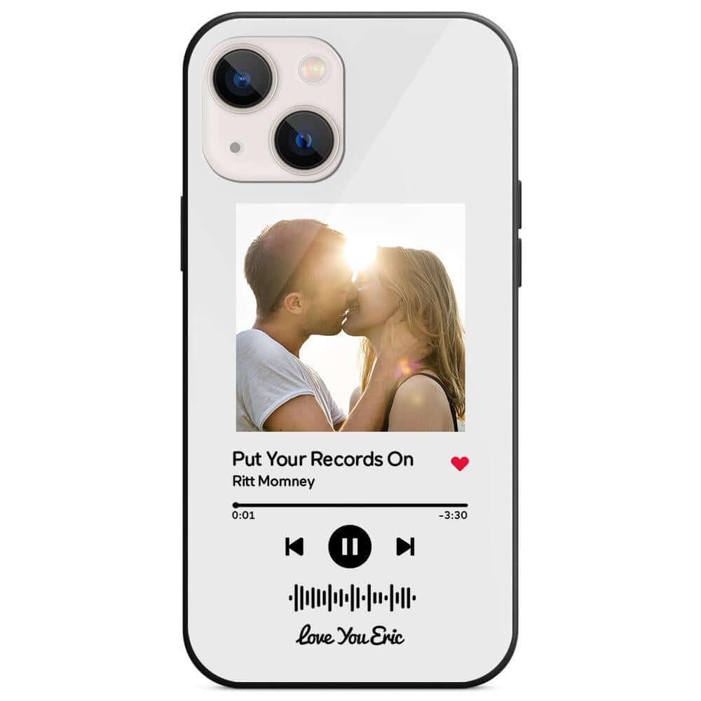 Custom Scannable Music Code Glass iPhone Cases with Picture