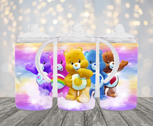 Personalized Care Bears 12oz Stainless Steel 2 in 1 Dual Lid Sippy Cup