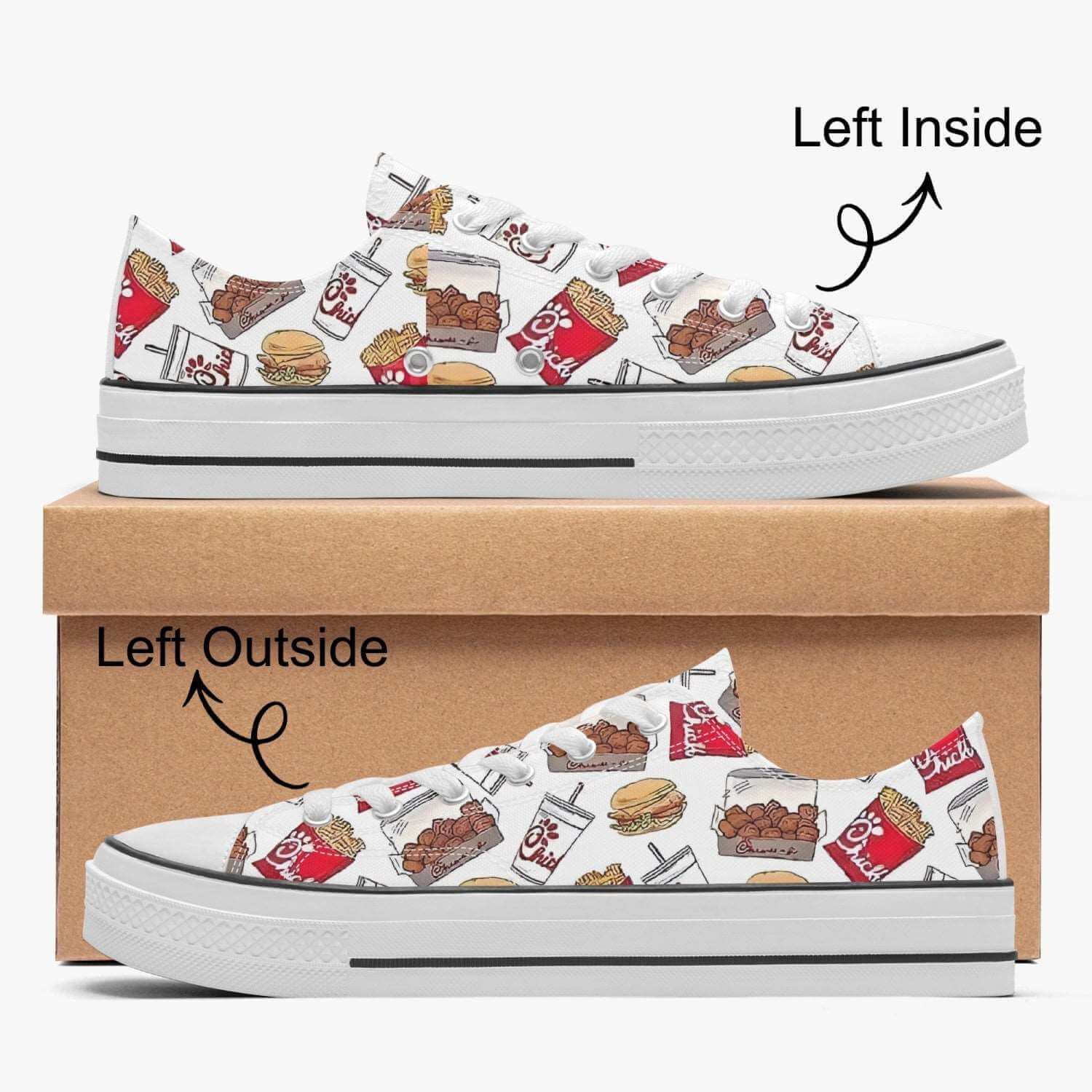 Custom Chicken Filet Low Canvas Shoes Sneakers
