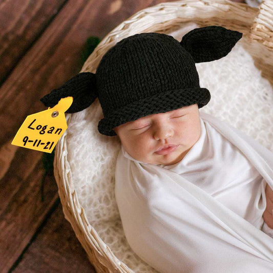 Custom Baby Cow Pattern Wool Hat