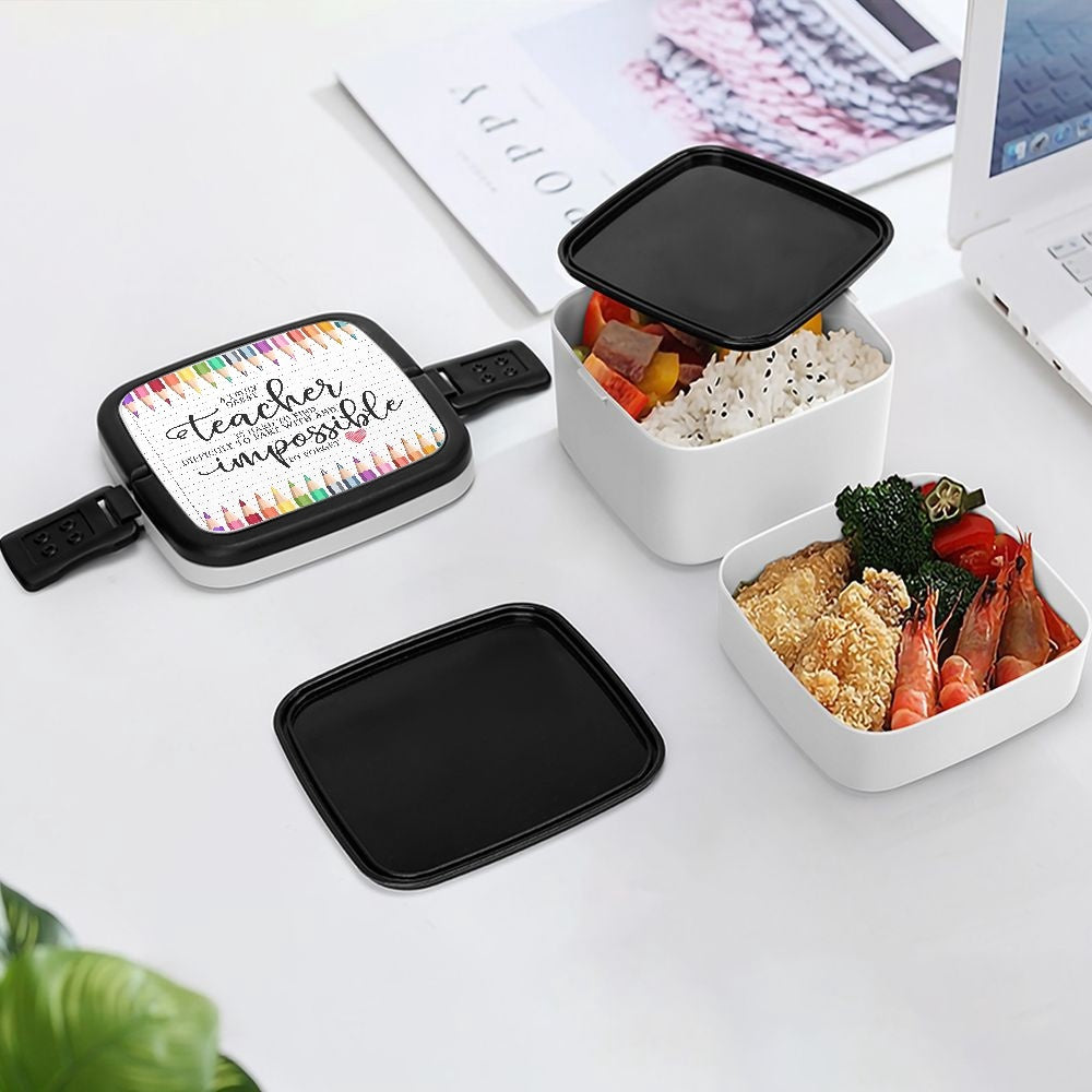 Teacher Double-layer Bento Lunch Box - Premium lunch box from JetPrint - Just $22.99! Shop now at giftmeabreak