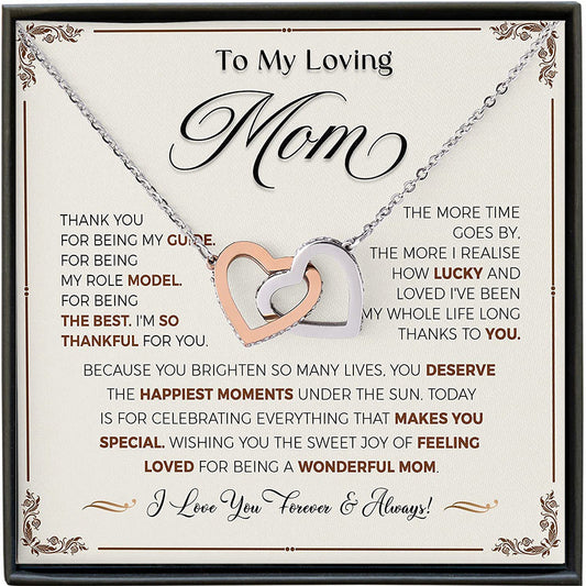 Two-color heart-to-heart double-ring diamond design gift box necklace for dear mother - Premium ALL from Artshiney - Just $22.99! Shop now at giftmeabreak