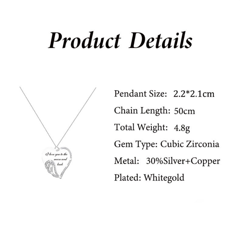 Eternal Heart Diamond Love Design Gift Box Necklace for Wife