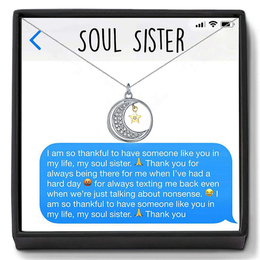 Light Luxury Moon Star Diamond Design Gift Box Pendant Necklace for Soul Sisters - Premium ALL from Artshiney - Just $22.99! Shop now at giftmeabreak