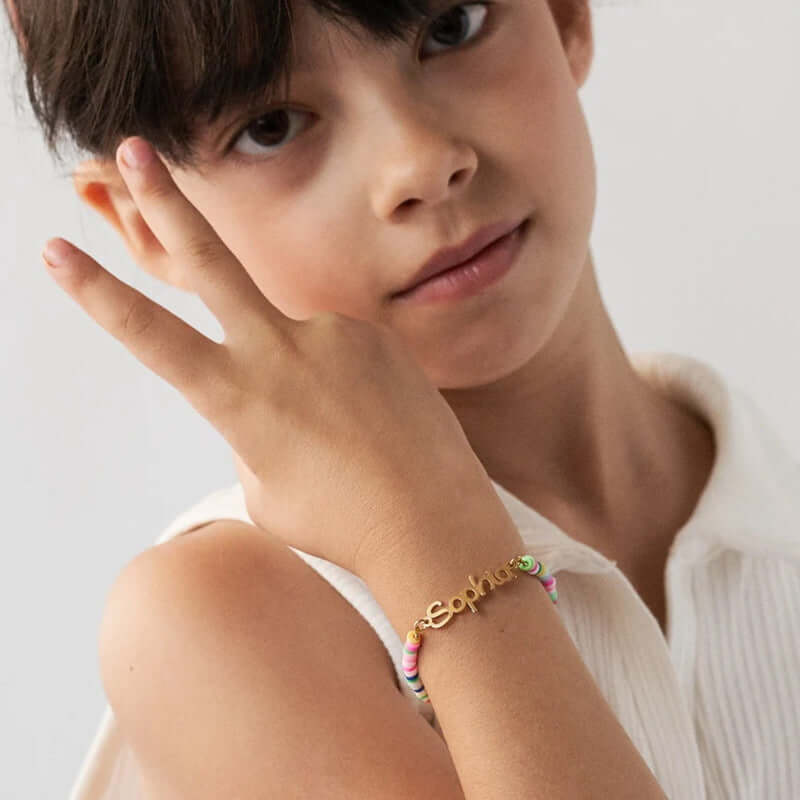 Children's DIY Soft Clay Chain English Name Bracelet