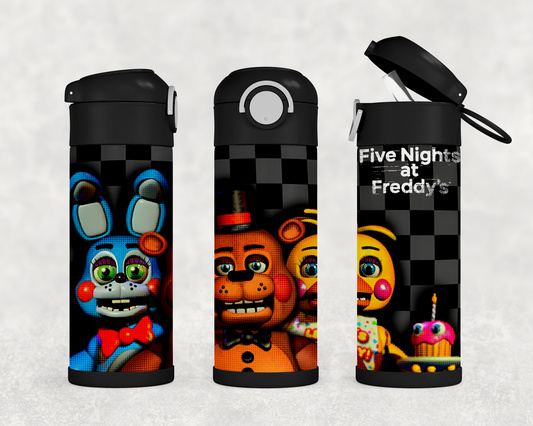 Personalized Five Nights at Freddy's Video Game 12oz Stainless Steel Kids Tumbler