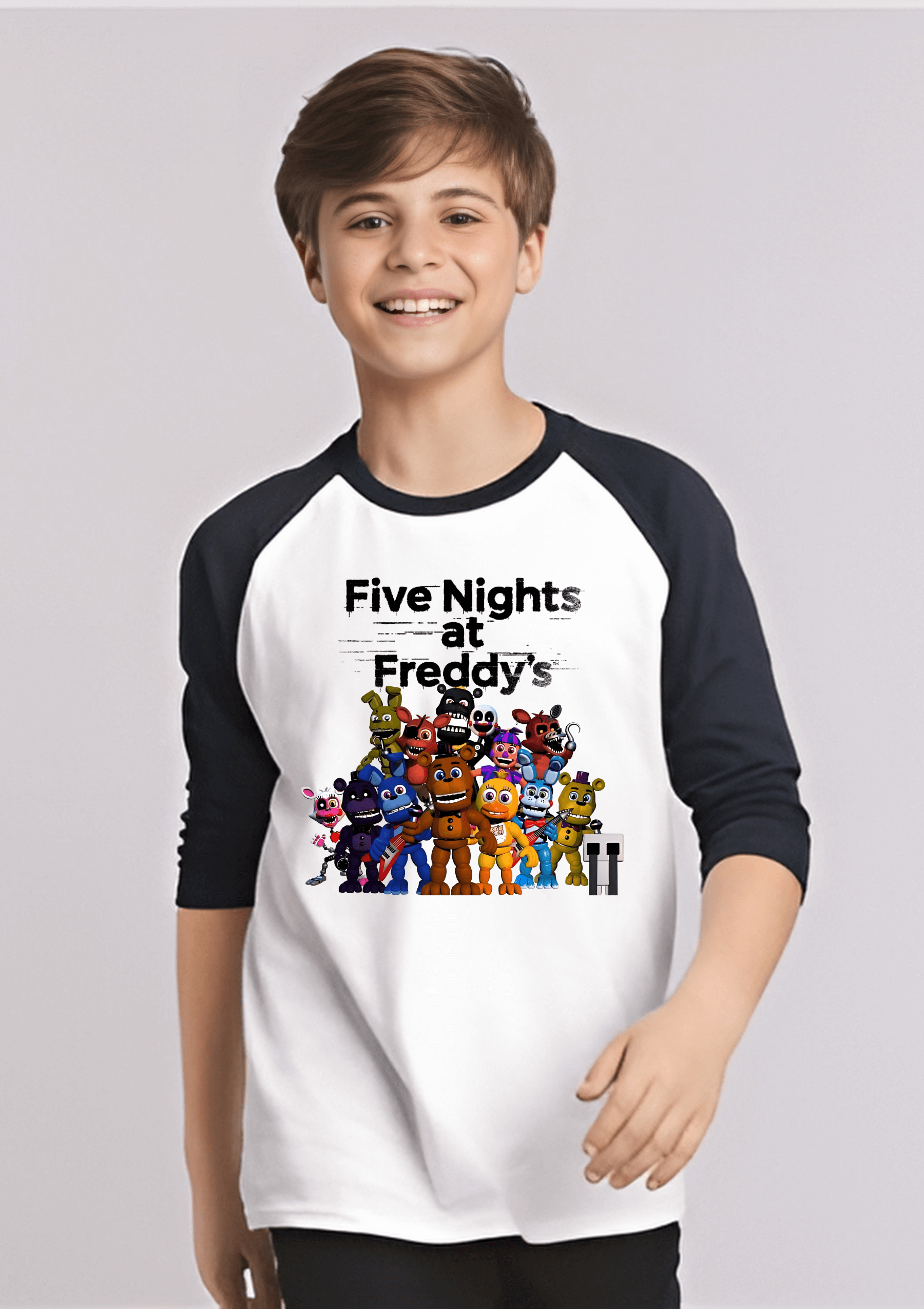 Kid's Five Nights at Freddys Heavy Cotton Youth Raglan Graphic Tee