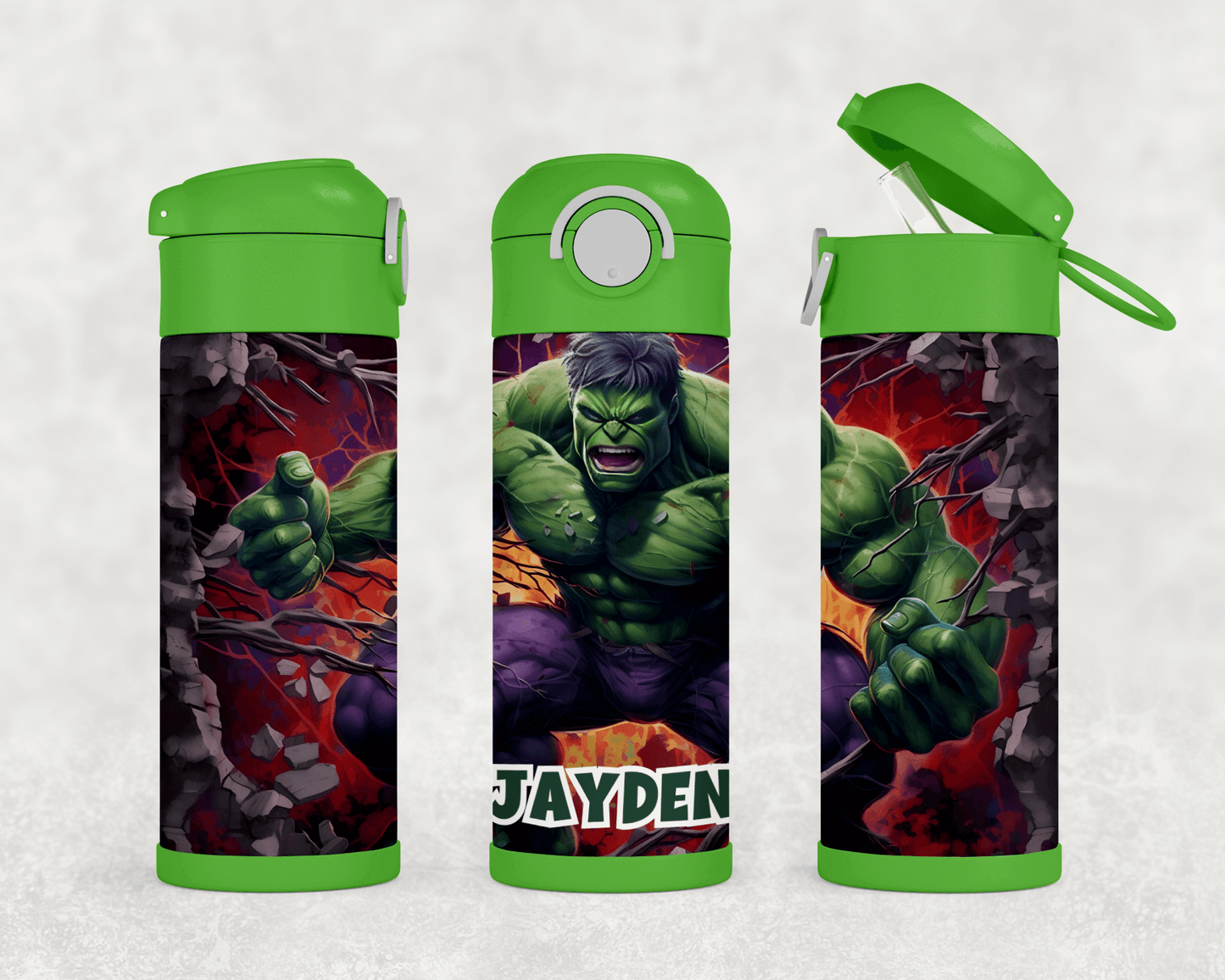 Personalized The Hulk Superhero 12oz Stainless Steel Tumbler Water Bottle