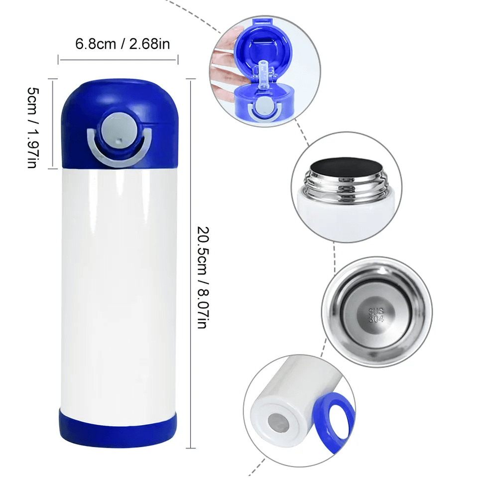 Personalized Blue Dog Bluey 12oz Stainless Steel Kids Tumbler