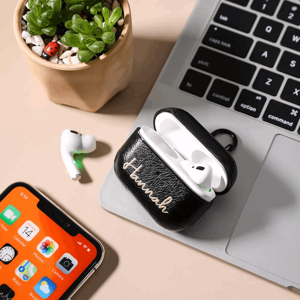 Customized Name Leather AirPods Pro Case