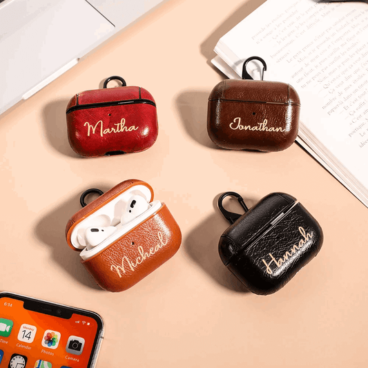Customized Name Leather AirPods Pro Case