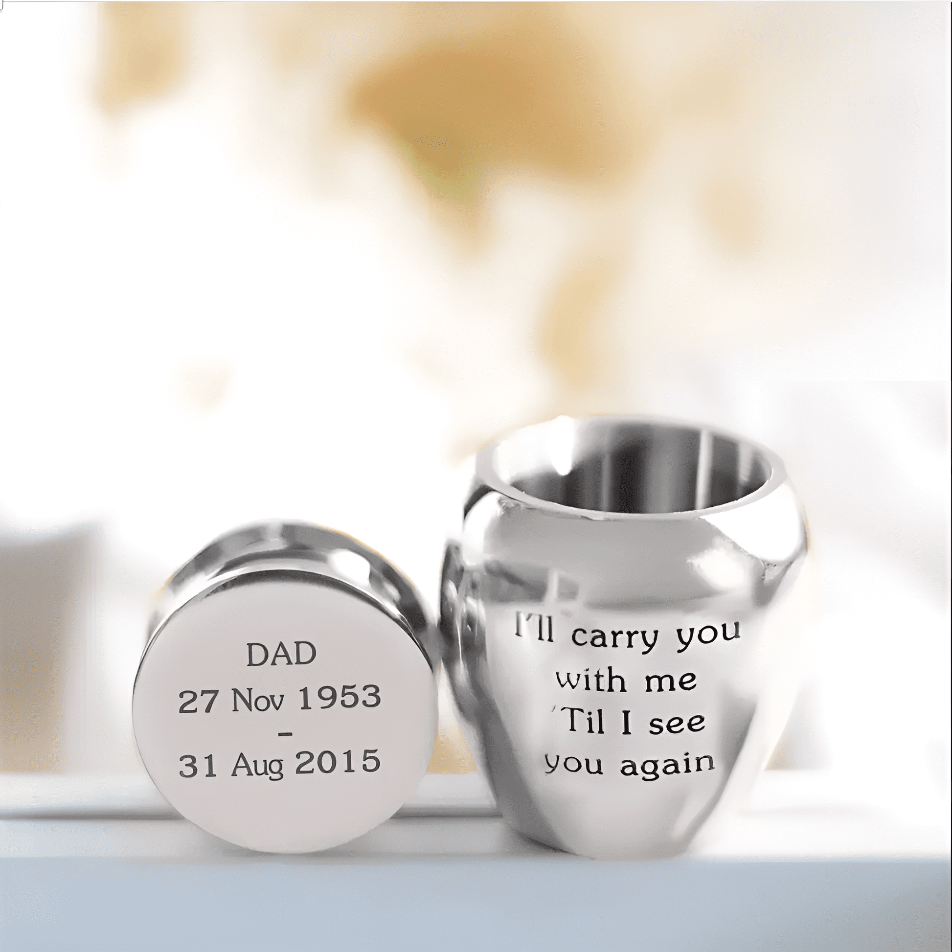 Personalized Photo Cremation Mini Urn Memorial Keepsake with Photo and Message