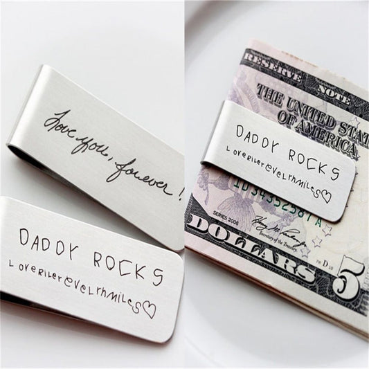 Personalized Stainless Steel Cash Holder Money Clip - Premium  from giftmeabreak - Just $14.99! Shop now at giftmeabreak