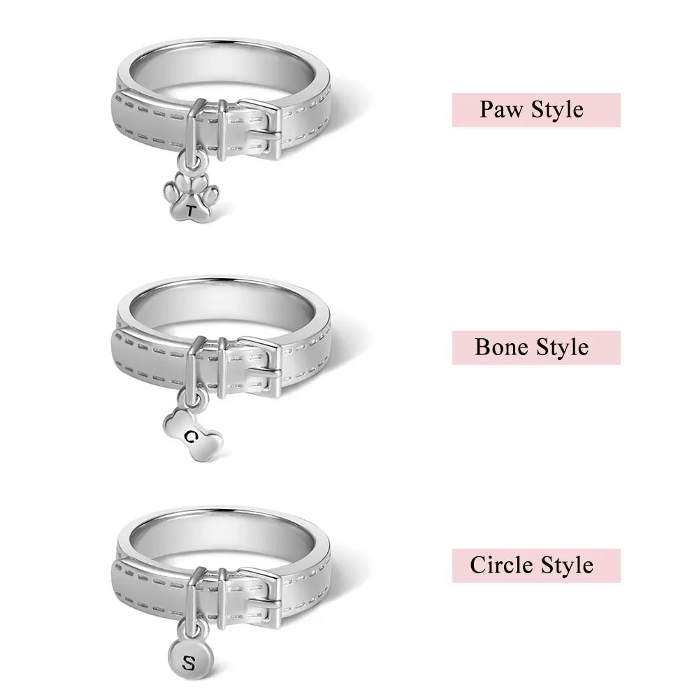 Personalized Sterling Silver Brass Pet Collar Memorial Ring - Premium ring from You only Jewelry - Just $22.99! Shop now at giftmeabreak