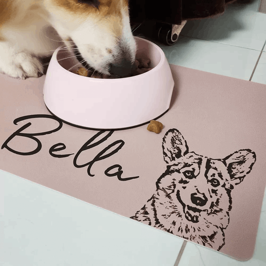 Custom Name Pet Mat Photo Dog Food Mat