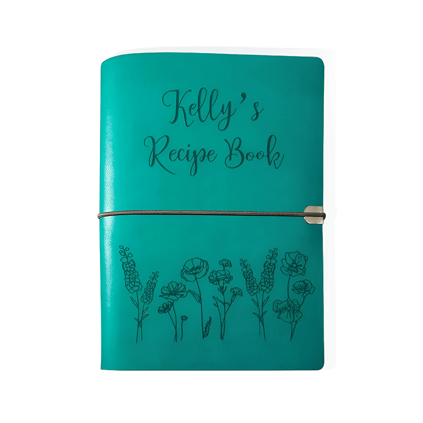 Custom Leather Recipe Book with Flowers Cover