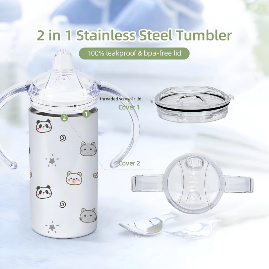 Personalized Care Bears 12oz Stainless Steel 2 in 1 Dual Lid Sippy Cup