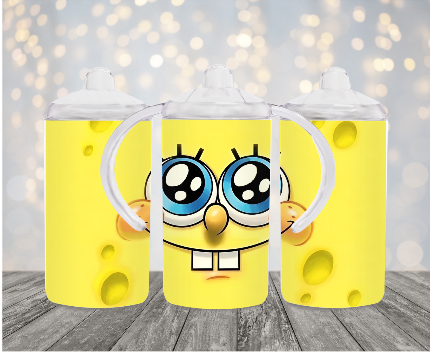 Personalized Spongebob 12oz Stainless Steel 2 in 1 Dual Lid Sippy Cup