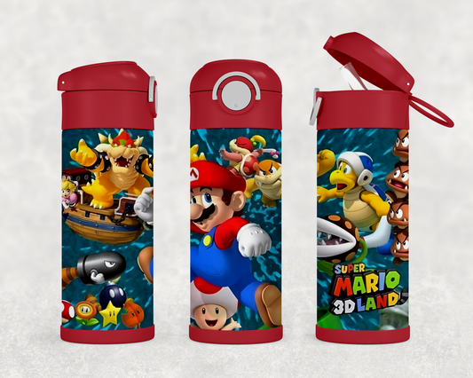 Personalized Super Mario Bros Video Game 12oz Stainless Steel Kids Tumbler