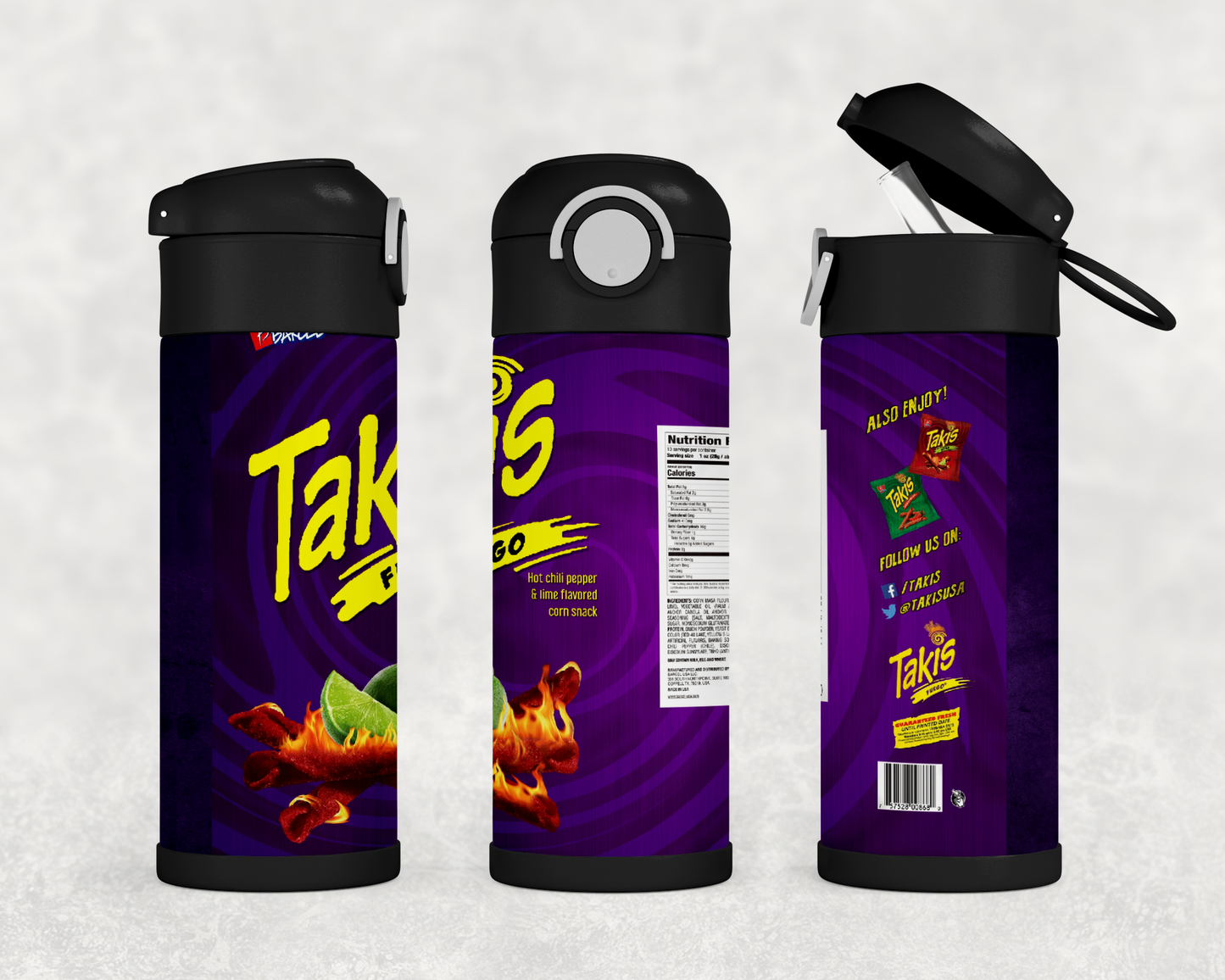 Personalized Takis 12oz Stainless Steel Tumbler Water Bottle