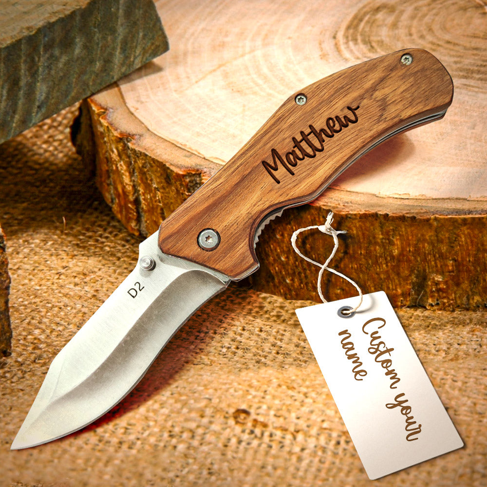 Personalized Engraved Name Pocket Knife - Premium knife from Gift Me A Break - Just $22.99! Shop now at giftmeabreak