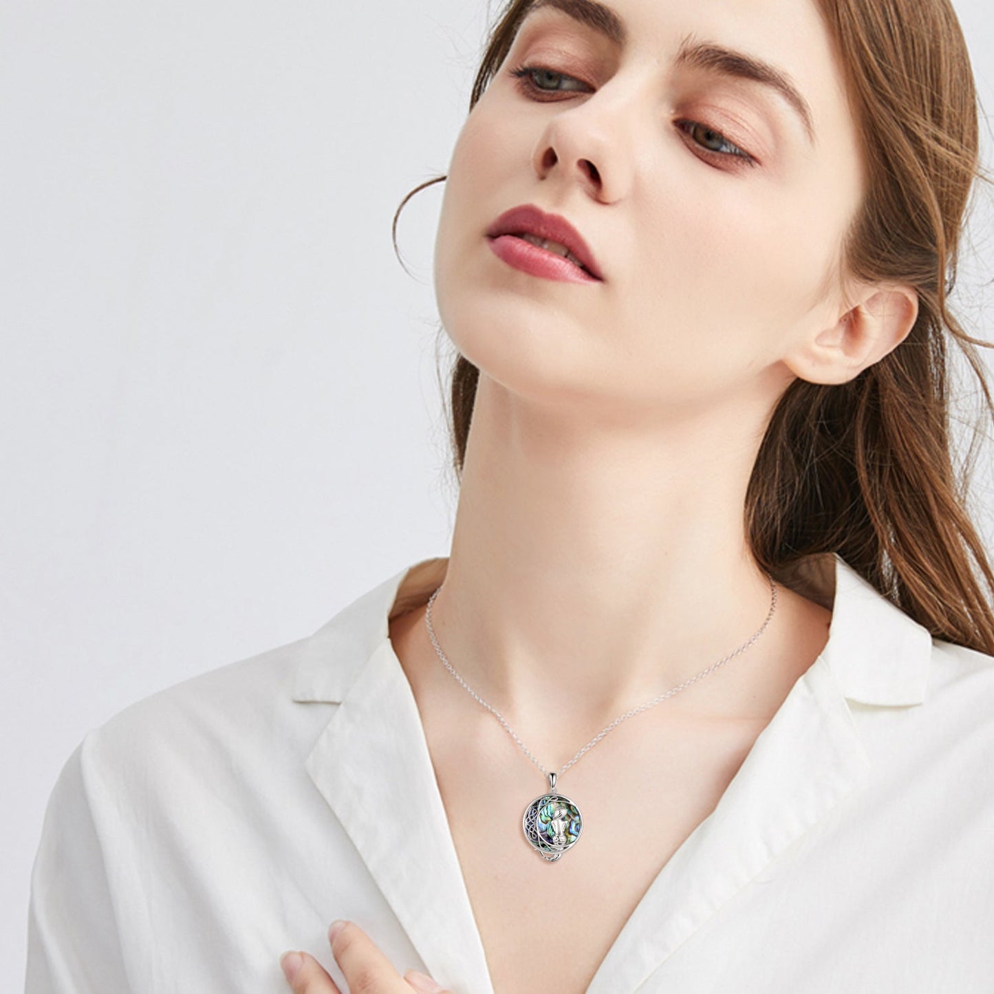 Sterling Silver Mermaid Crescent Moon Necklace with Abalone Shell - Premium women's necklace from Gift Me A Break - Just $44.99! Shop now at giftmeabreak