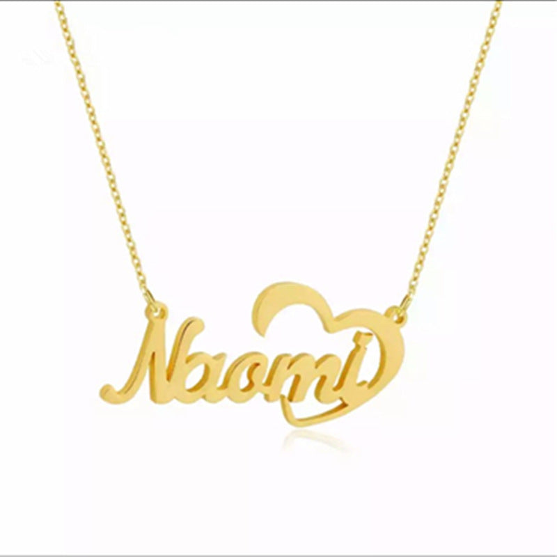 Personalized Stainless Steel Name with Heart Clavicle Necklace - Premium necklace from Gift Me A Break - Just $19.99! Shop now at giftmeabreak