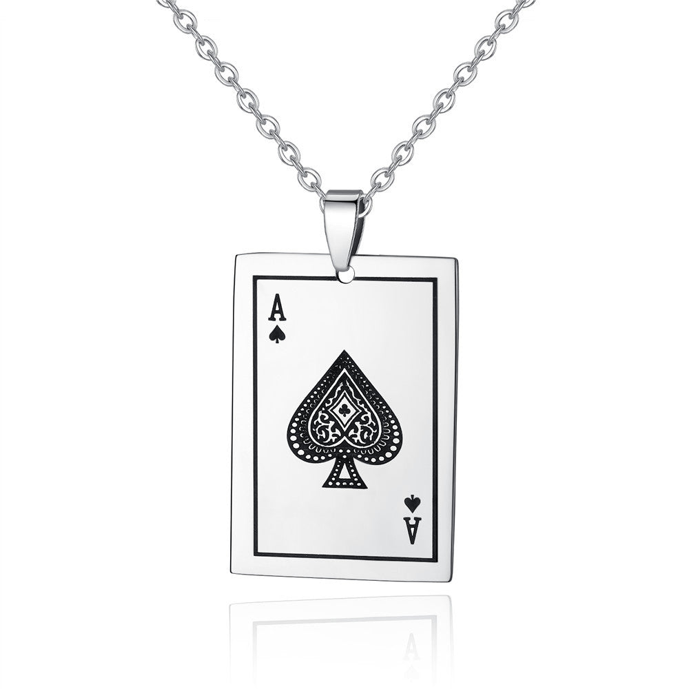 Stainless Steel  Ace of Spades Necklace - Premium men's necklace from Gift Me A Break - Just $30.99! Shop now at giftmeabreak
