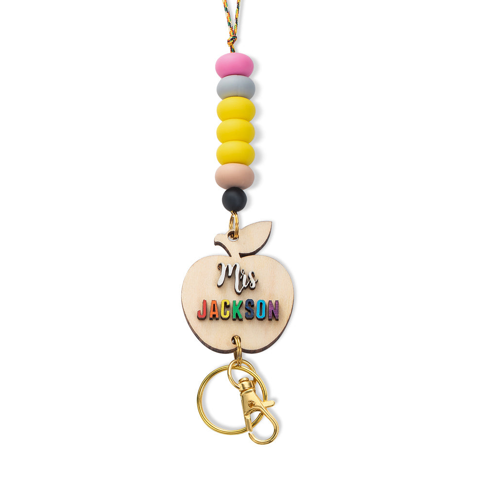Personalized Wooden Lanyard & Keychain Gift for Teacher - 3D - Premium keychain from ideaplus - Just $19.99! Shop now at giftmeabreak