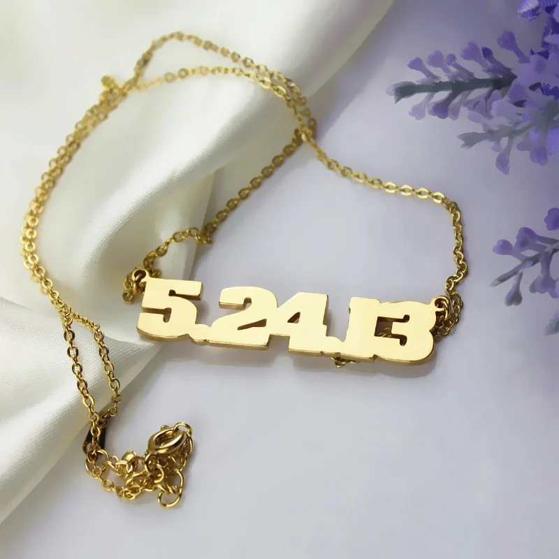 Personalized Custome Stainless Steel Number Necklace