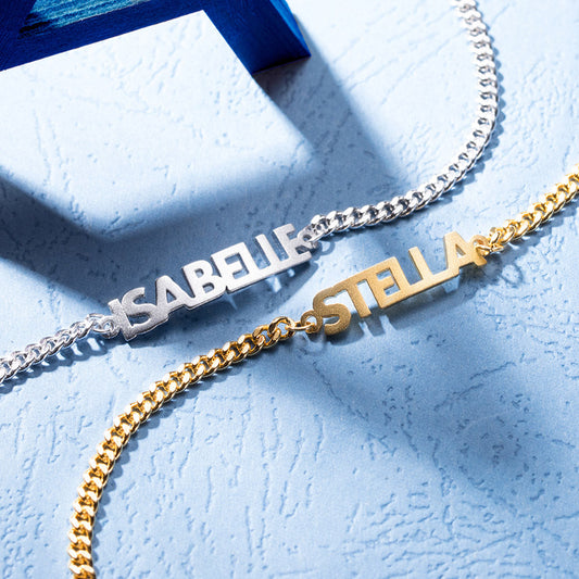 Personalized Stainless Steel Bold Curb Chain Name Bracelet - Premium bracelet from ideaplus - Just $35.99! Shop now at giftmeabreak