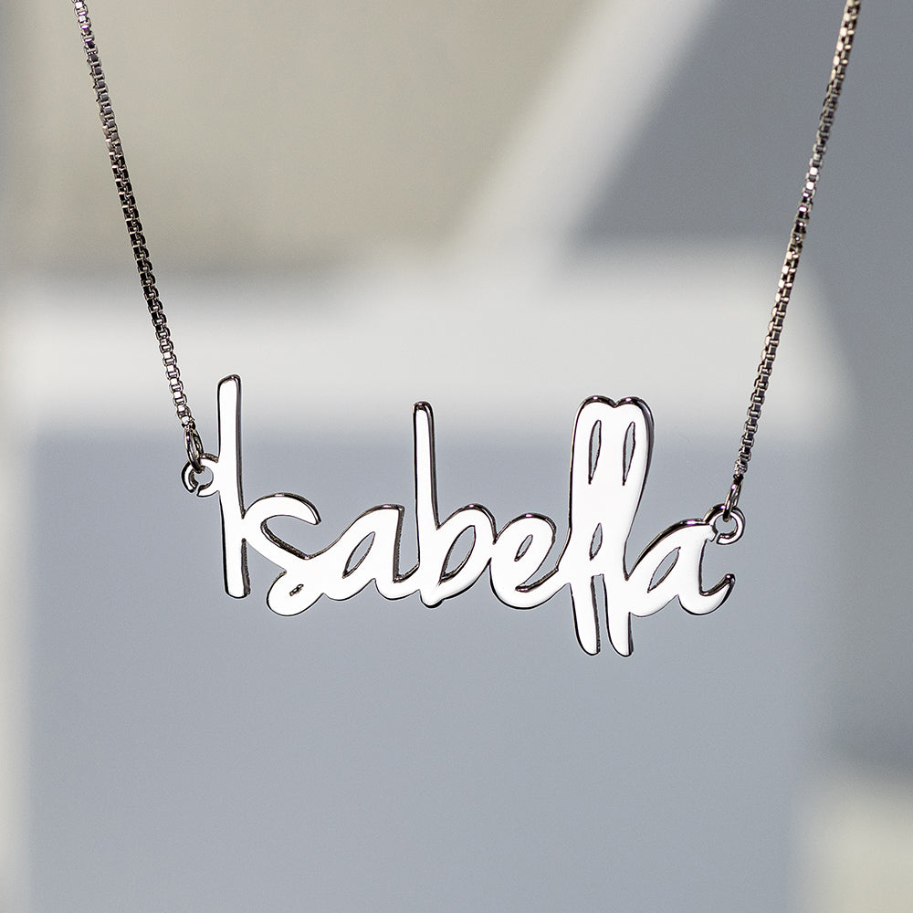 Personalized Sterling Silver Small Name Necklace - Premium necklace from ideaplus - Just $45.99! Shop now at giftmeabreak
