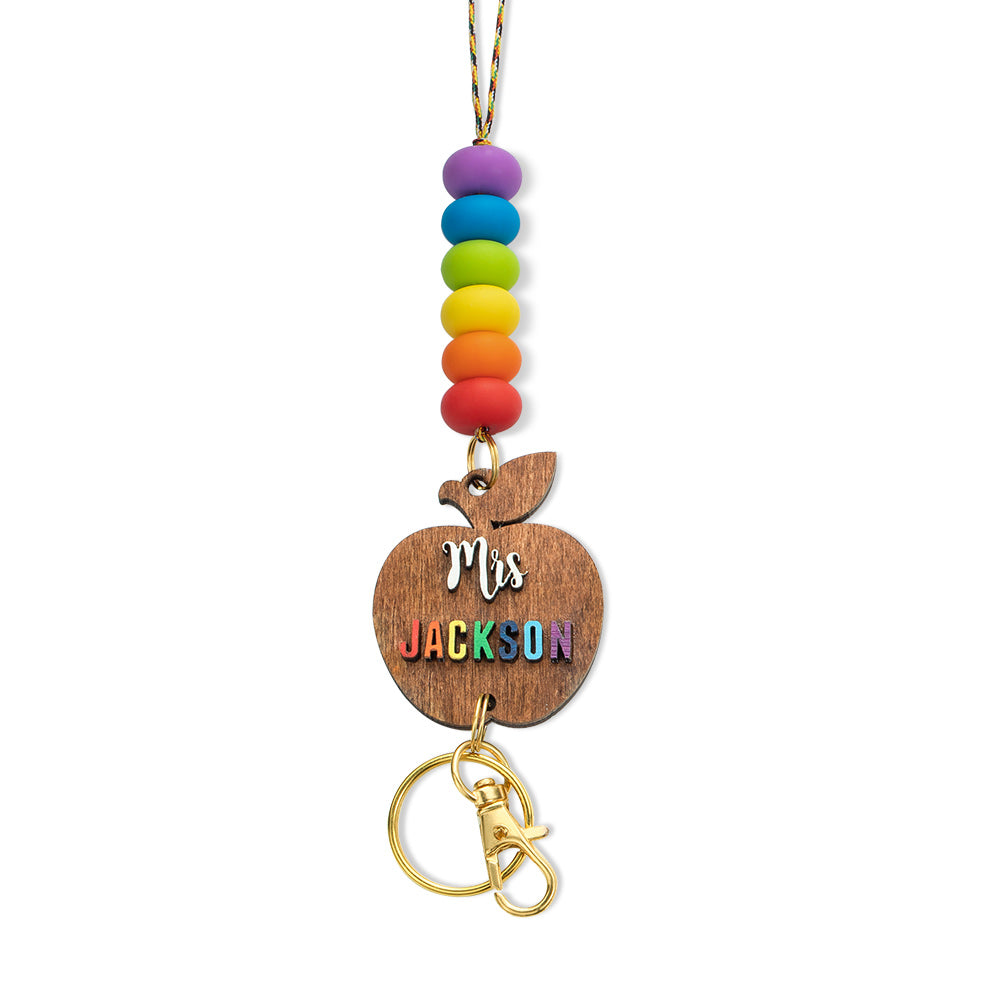 Personalized Wooden Lanyard & Keychain Gift for Teacher - 3D - Premium keychain from ideaplus - Just $19.99! Shop now at giftmeabreak