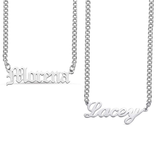Custom-made Cuban Chain Name Plate Necklace