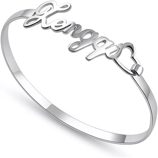 Personalized Custom Stainless Steel Name Bangle Bracelet