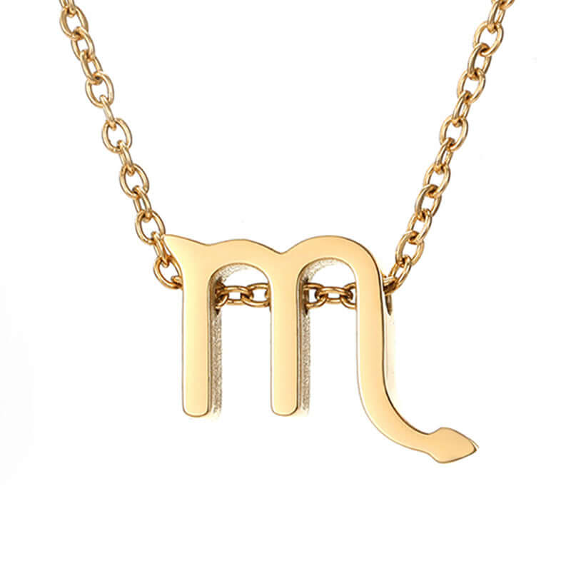 Minimalist Titanium Steel Zodiac Sign Pendant Necklace