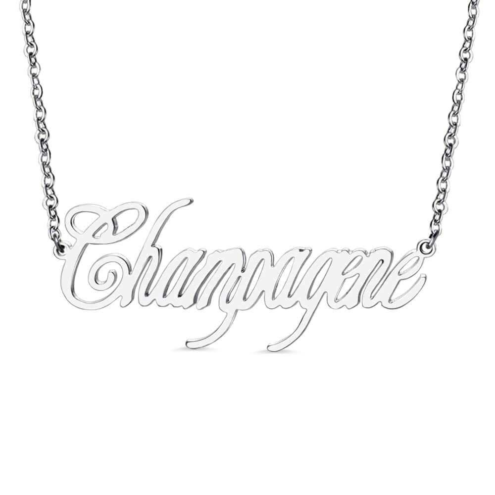 Personalized Contemporary Font Sterling Silver Name Necklace